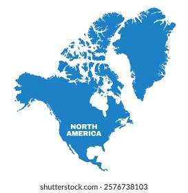 North America simple flat vector illustration map