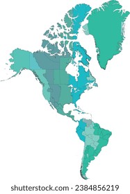 North America and South America Time zone in the projection of WGS 1984 Web Mercator Auxiliary Sphere