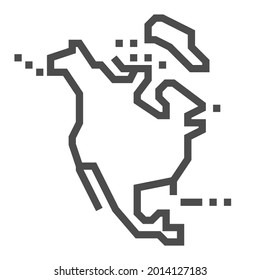 North America, square line vector icon