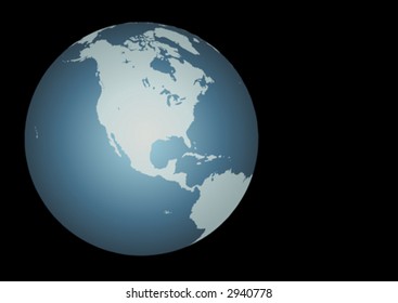 North America (Vector). Accurate map of North America. Mapped onto a globe. Includes Canada, USA, Mexico, Hawaii, Aleutians. Includes all the large lakes
