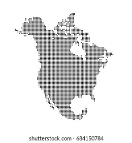 North America Vector Dotted Map