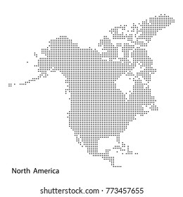 North America Vector Dotted Map.