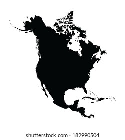 North America vector Map isolated on white background. High detailed.