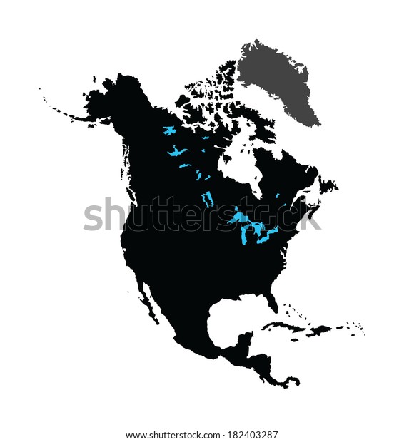 North America Vector Map Isolated On Stock Vector (Royalty Free ...