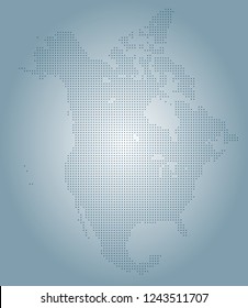 North america vector map made of blue triangles