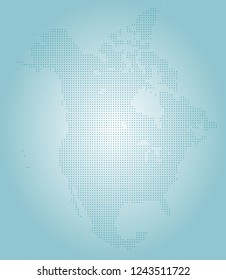 North america vector map made of turquoise triangles