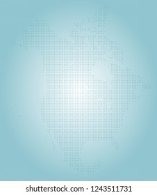 North america vector map made of turquoise squares