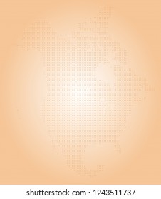 North america vector map made of orange squares