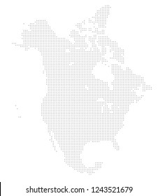 North america vector map made of black pluses