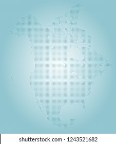 North america vector map made of turquoise diamonds