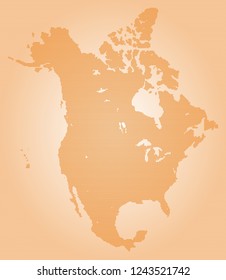 North america vector map made of orange high density dots
