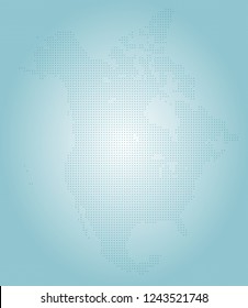 North america vector map made of turquoise pluses