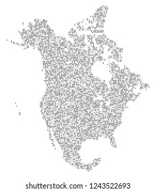 North america vector map made of black diamonds