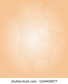 North america vector map made of orange diamonds