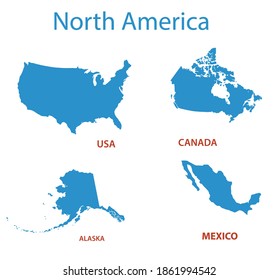 north america - vector maps of territories