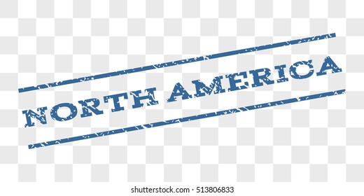 North America watermark stamp. Text caption between parallel lines with grunge design style. Rubber seal stamp with dust texture.