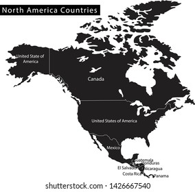 north american continent countries with names