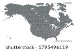 North American Countries Map. 
The main boundary map of Canada, the United States.