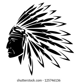 North American Indian chief - vector illustration