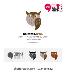 North American Scoop bird concept icon set and modern brand identity logo template and app symbol based on comma sign