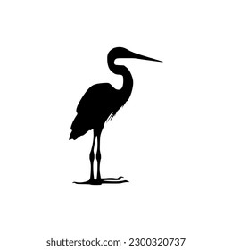 North American Snowy Egret icon in black fill silhouette mode. Top choice of animal vector illustration in trendy style. Editable graphic resources for many purposes.