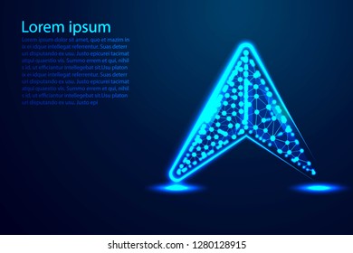 North arrow compass. Abstract designs from connecting dot and line. vector illustration