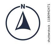 North arrow icon or N direction and navigation point symbol. Vector logo in circle for GPS navigator map