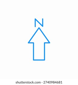 north arrow icon sign vector
