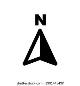 north arrow icon symbol vector. on white background