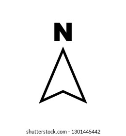 north arrow icon symbol vector. on white background