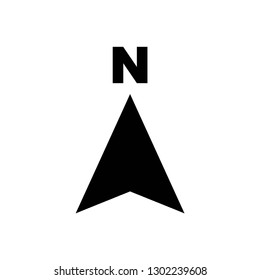 North arrow icon symbol vector. on white background editable eps10