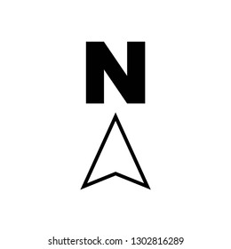 North arrow icon symbol vector. on white background editable eps10