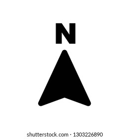 north arrow icon symbol vector. on white background