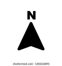 north arrow icon symbol vector. on white background