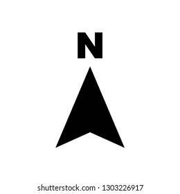 north arrow icon symbol vector. on white background