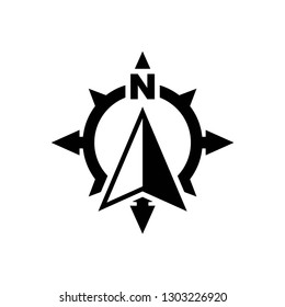 north arrow icon symbol vector. on white background