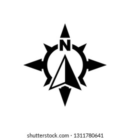 North arrow icon symbol vector. on white background editable eps10