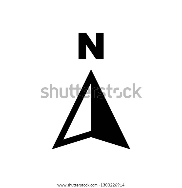 North Arrow Icon Symbol Vector On Stock Vector (Royalty Free) 1303226914