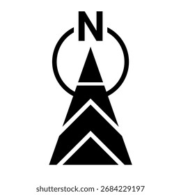 North arrow symbol. Map direction sign	