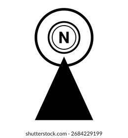 North arrow symbol. Map direction sign	