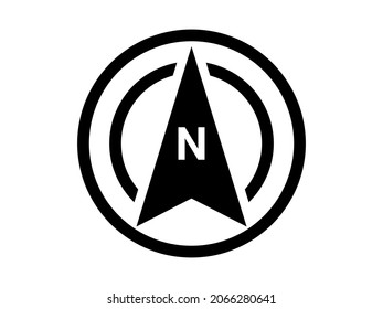 North arrows symbol. Compass direction for map.