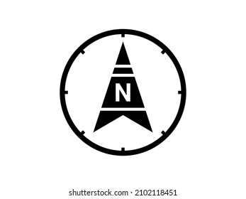 North arrows symbol. Compass direction for map.
