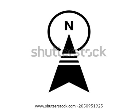 North arrows symbol. Compass direction logo.