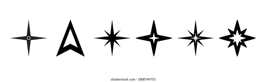 North arrows symbol vector set. Direction compass icon