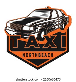 North beach taxi simple vintage classic  vector logo