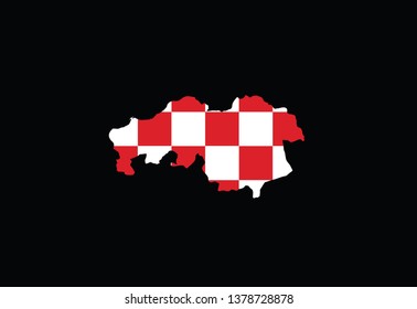 North Brabant outline map Netherlands province Holland region