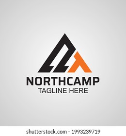 North camp adventure logo, abstract letter N and A Icon Design