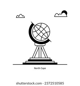 North Cape Vektor Solid Design Illustration. Symbol auf weißem Hintergrund EPS10-Datei 