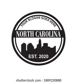north carolia skyline silhouette vector logo