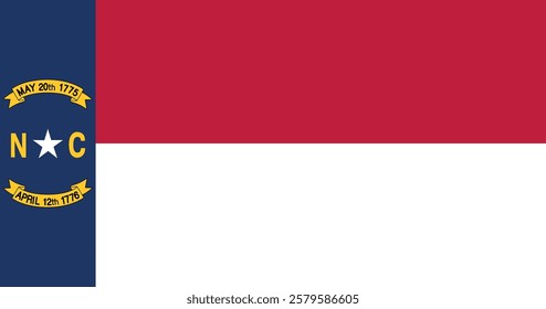 North Carolina (1885-1991) Flag Vector Illustration Premium Quality